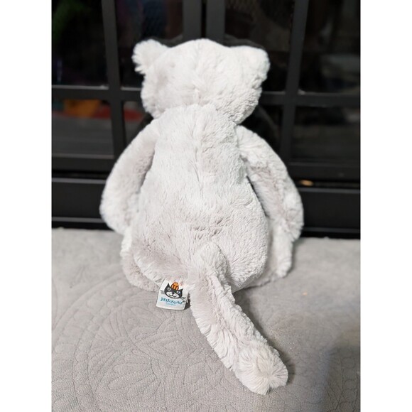 New Wo Tag Bashful Grey Kitten Jellycat Retired Cat Stuffed Animal Plush Soft - Picture 2 of 5
